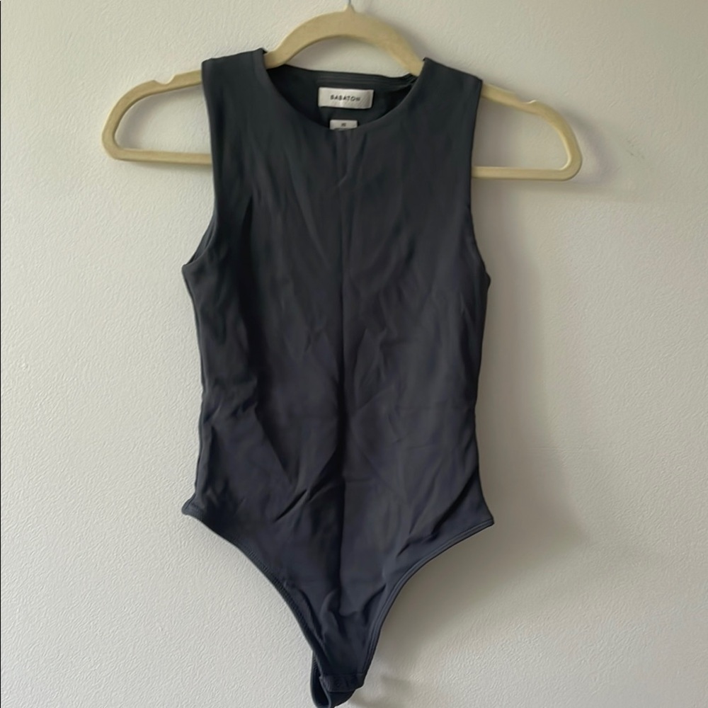 Babaton Gray Sleeveless Bodysuit